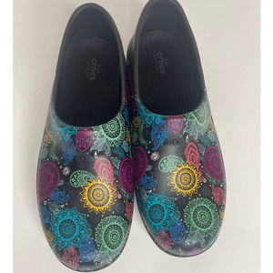CROCS Neria Pro II Graphic Print Slip On Work Nurse Clogs Women’s SZ 9